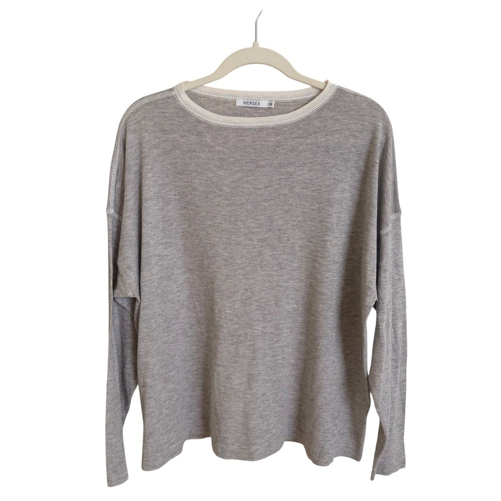 MERSEA Catalina Long Sleeve Sweater‎ Light Grey One Size Boxy Fit  Loungewear